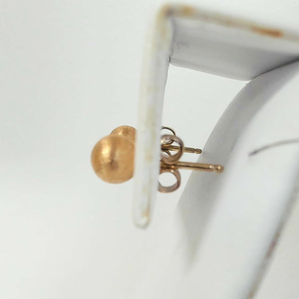 14K Satin Bead Post Earrings