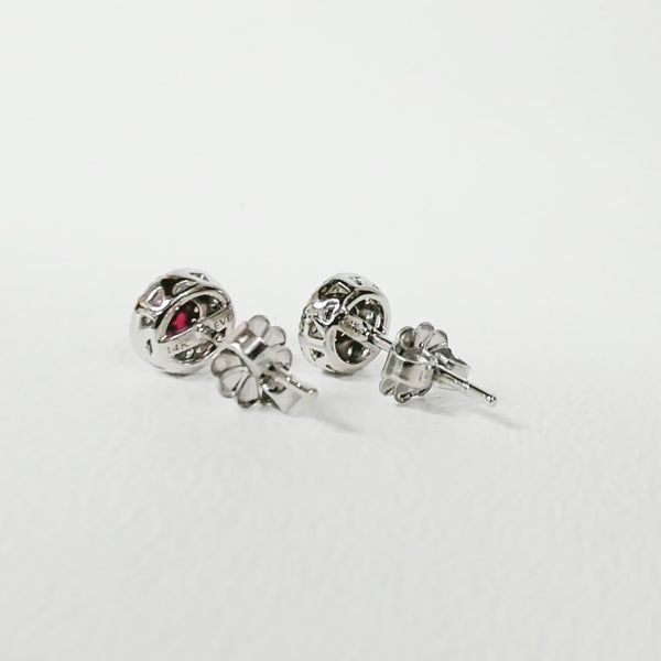 14K Ruby & Diamond Stud Earrings
