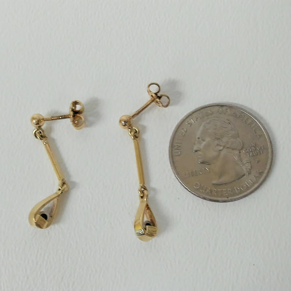 18K Diamond Dangle Fashion Post Studs