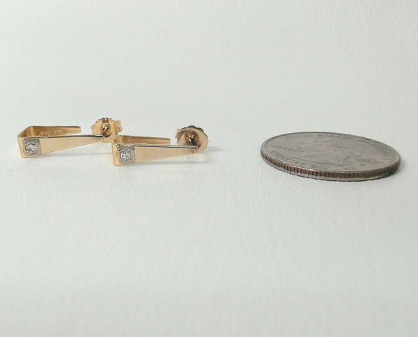 14K Single-Cut Diamond  Post Earrings