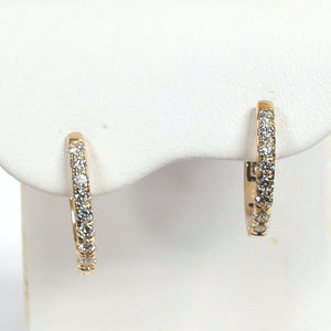 14KYG 0.38TW Diamond Hinged Hoop Earrings