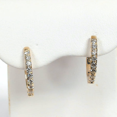 14KYG 0.38TW Diamond Hinged Hoop Earrings