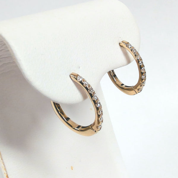 14KYG 0.38TW Diamond Hinged Hoop Earrings