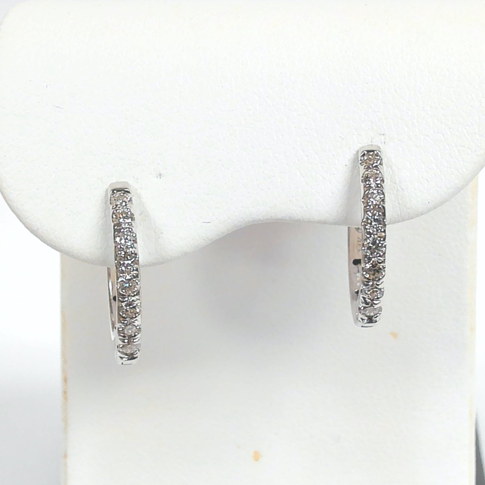 14KWG 0.38TW Diamond Hinged Hoops