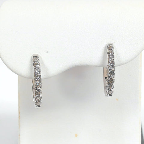 14KWG 0.38TW Diamond Hinged Hoops