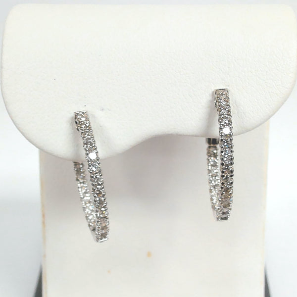 14K 3/4TW Diamond Inside/Outside Hoops