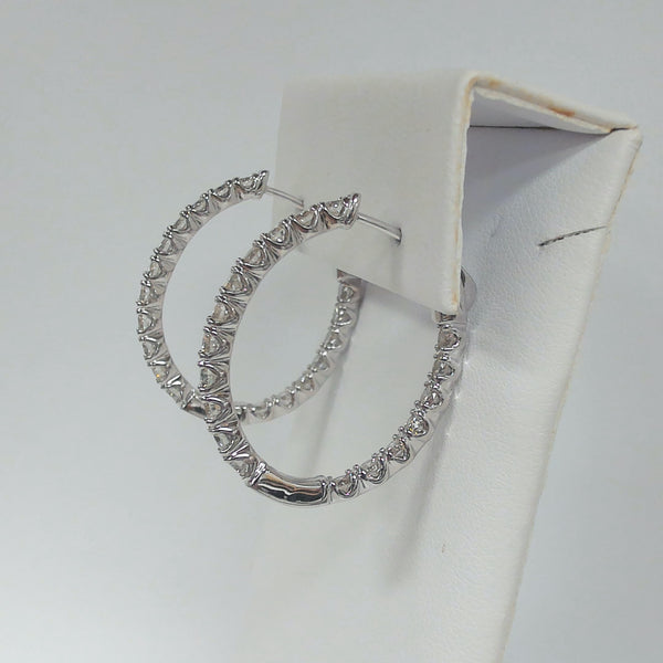 14K 3.00TW Diamond Inside/Outside Oval Hoops
