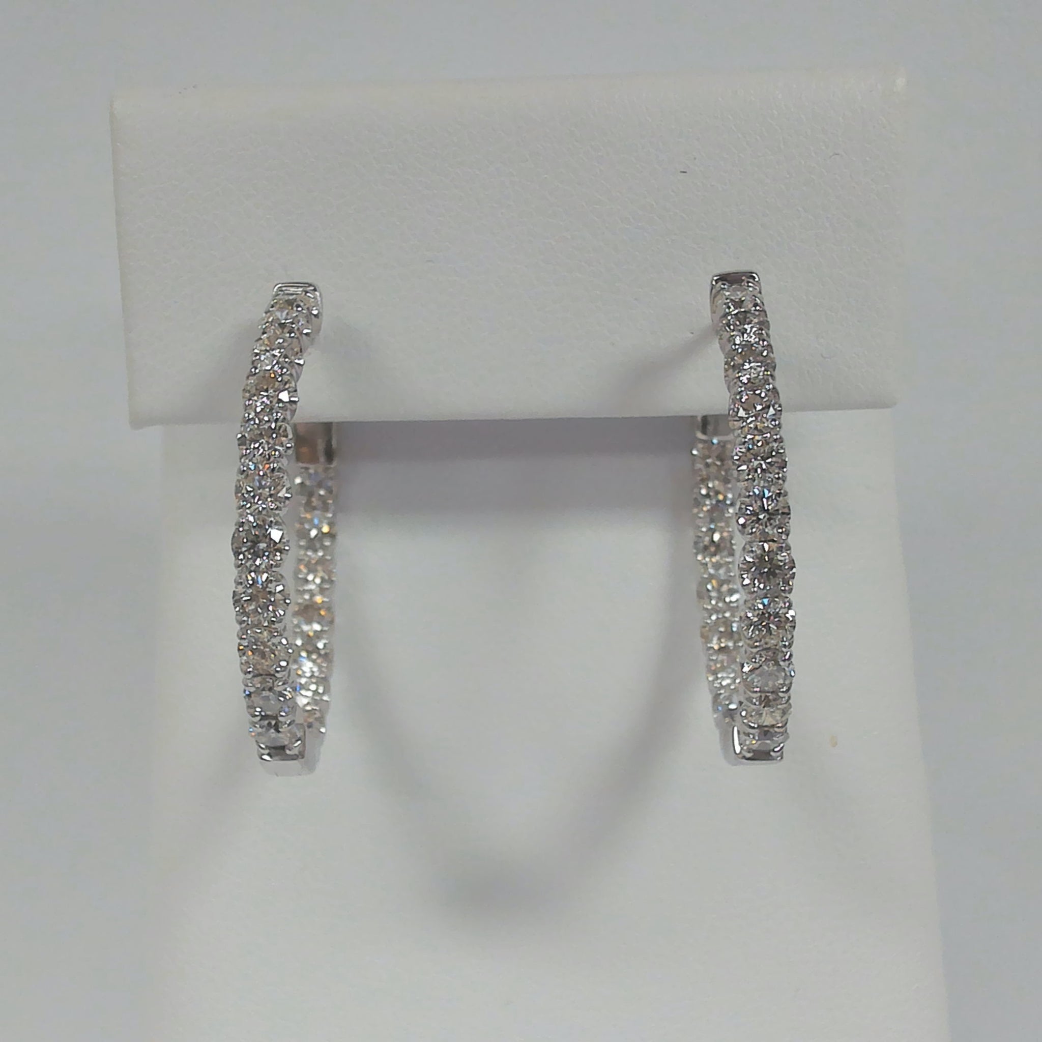 14K 3.00TW Diamond Inside/Outside Oval Hoops