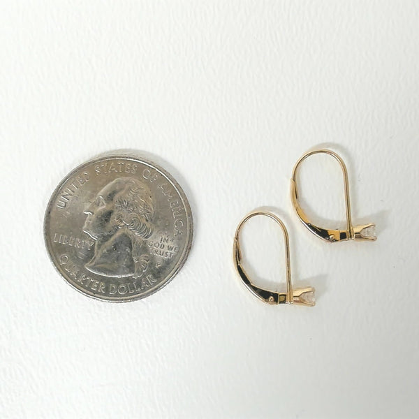 14K 1/4TW Diamond Leverback Earrings
