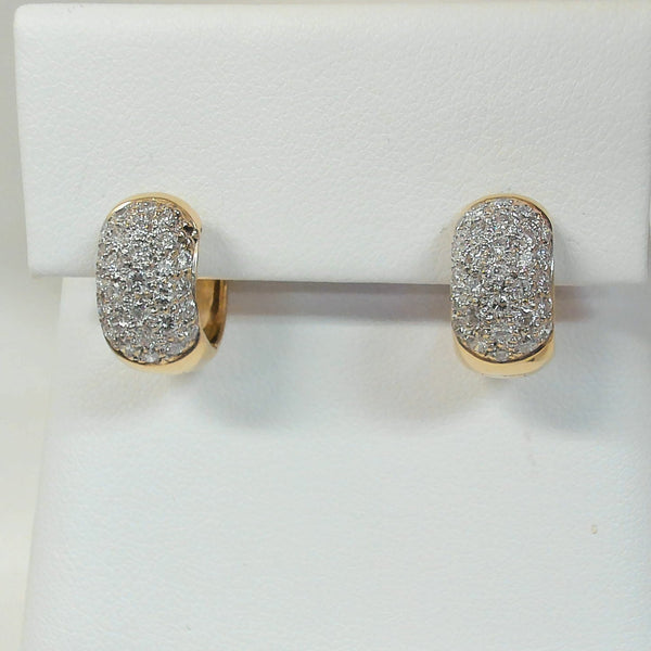 14K Diamond Huggie Earrings