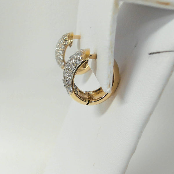 14K Diamond Huggie Earrings