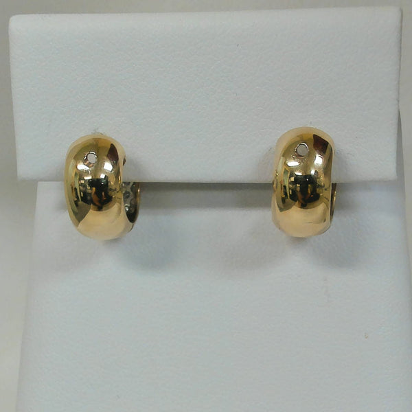 14K Diamond Huggie Earrings