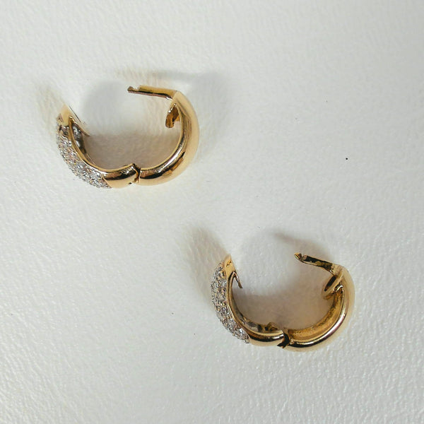 14K Diamond Huggie Earrings
