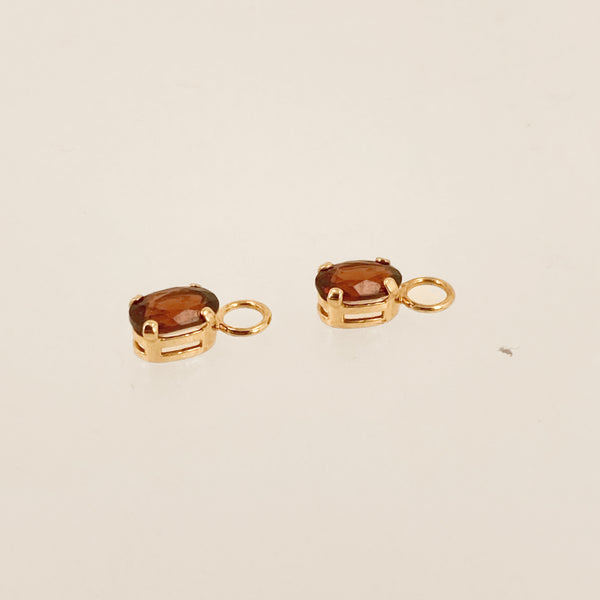 14k Oval Garnet Ear Jackets