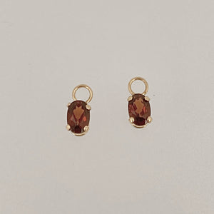 14k Oval Garnet Ear Jackets