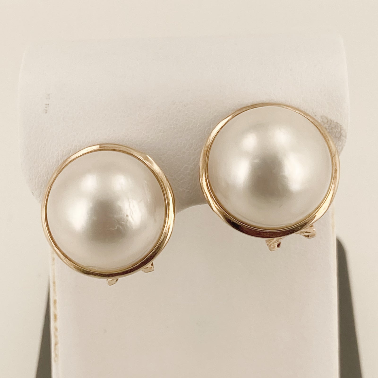 14k Mabe Pearl Omega-Back Earrings