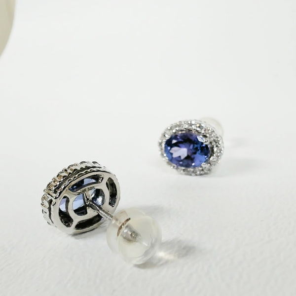 14K Tanzanite & Diamond Earrings