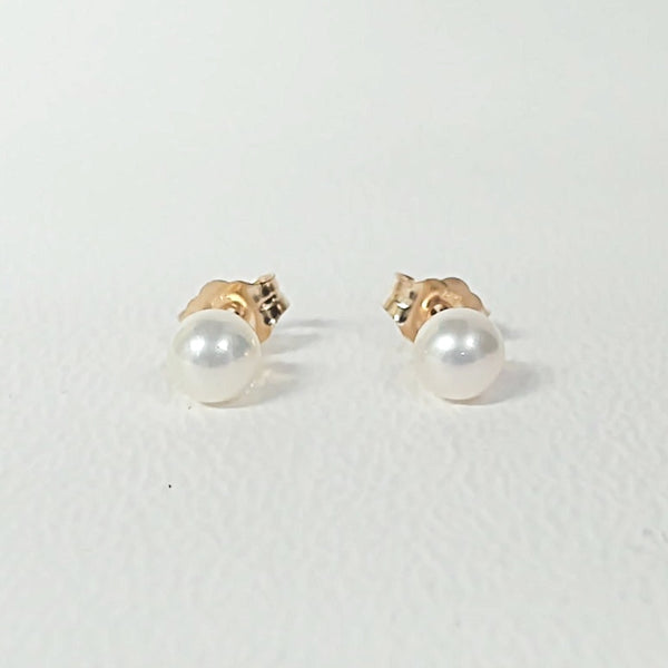 14K 4.5-5MM Akoya "AA" Cultured Pearl Studs
