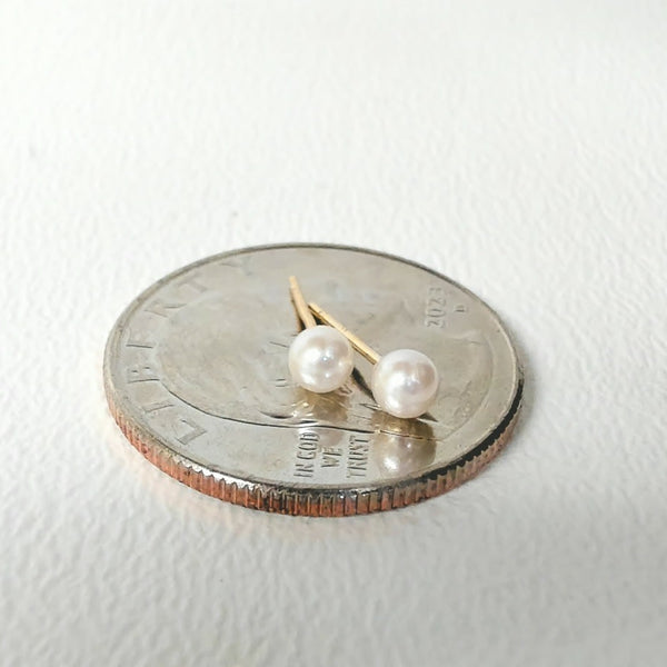 14K 3.5-4MM Akoya "AA" Cultured Pearl Studs