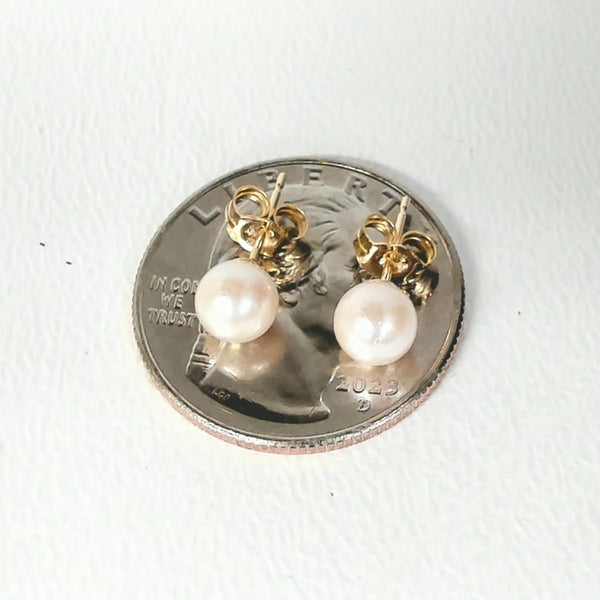 14K 5.5-6MM Akoya "AA" Cultured Pearl Studs