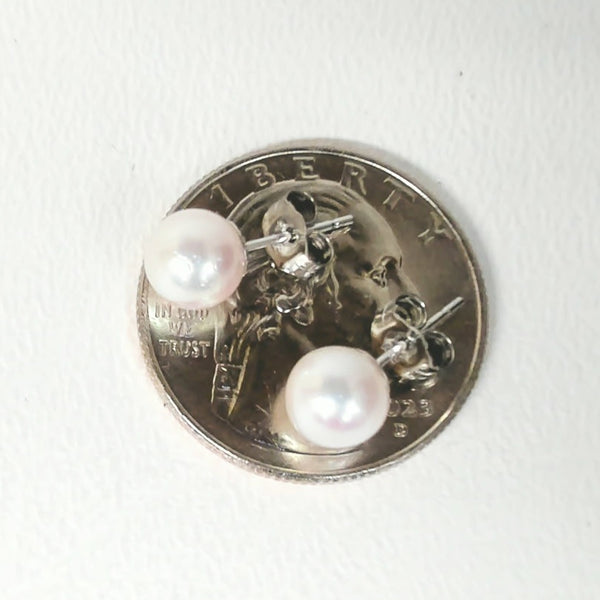 14K 6.5-7MM Japanese Akoya "AA" Cultured Pearl Studs