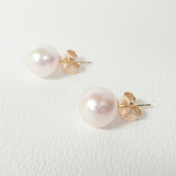 14K 7.5-8MM Japanese Akoya "AA" Cultured Pearl Studs