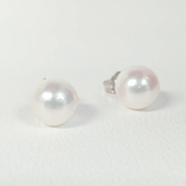 14K 7.5-8MM Japanese Akoya "AA" Cultured Pearl Studs