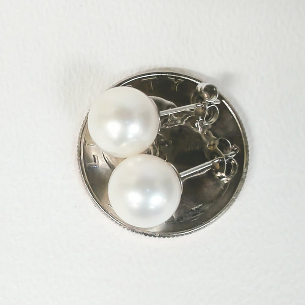 14K 9.5-10MM Freshwater "A"  Pearl Studs