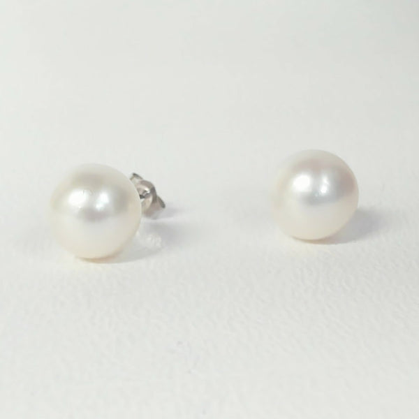 14K 9.5-10MM Freshwater "A"  Pearl Studs