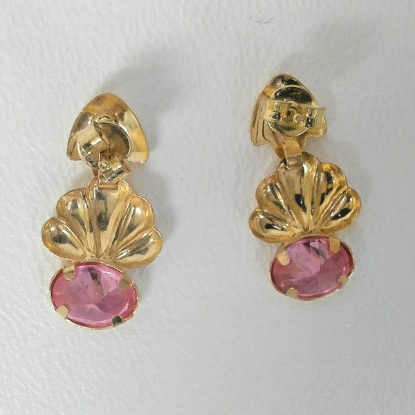 18K Pink CZ Fashion Post Earrings