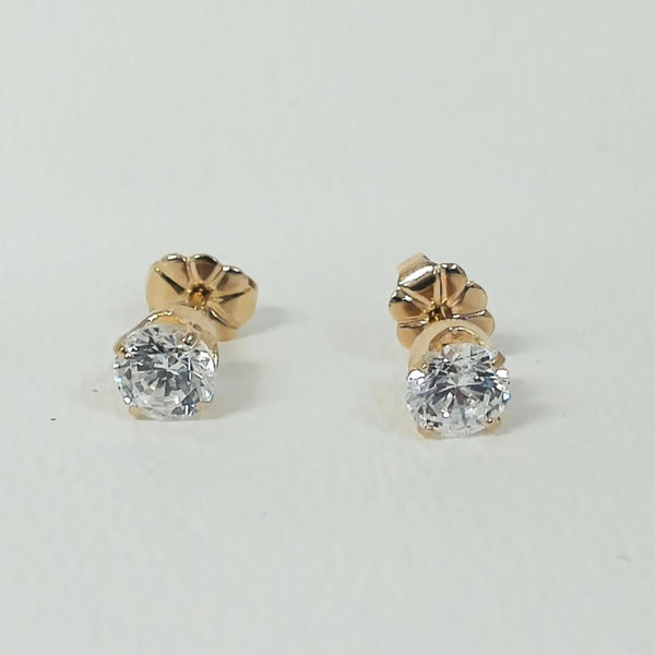 14K 5MM CZ Stud Earrings