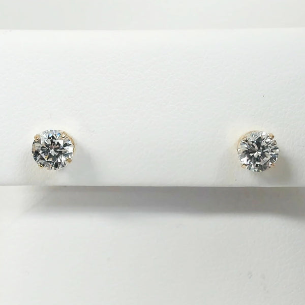 14K 5MM CZ Stud Earrings