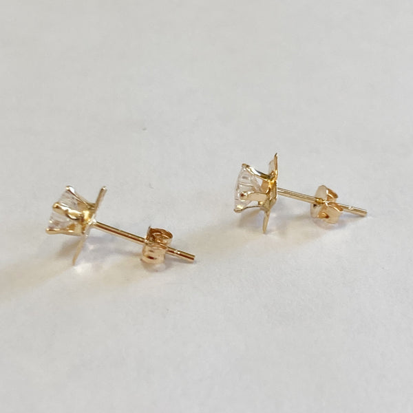 14k Cubic Zirconia Star Post Earrings