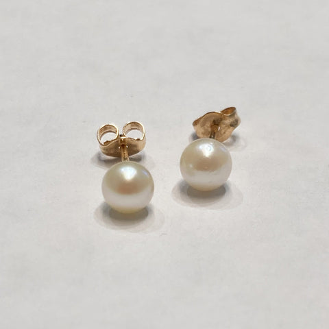 14k Cultured Pearl Stud Earrings