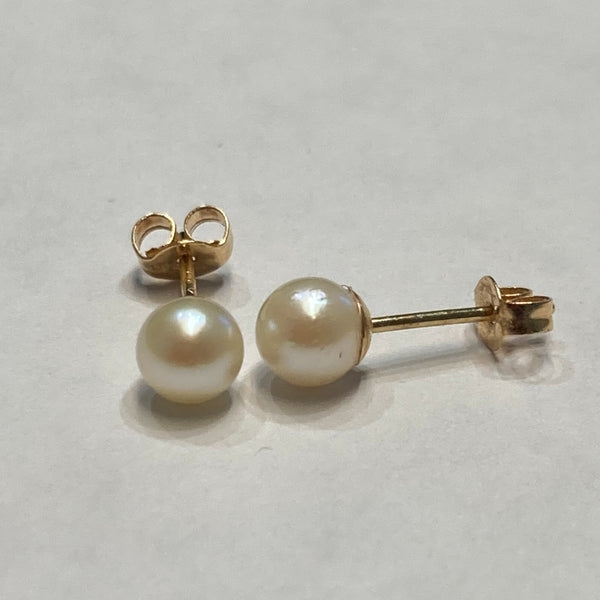 14k Cultured Pearl Stud Earrings