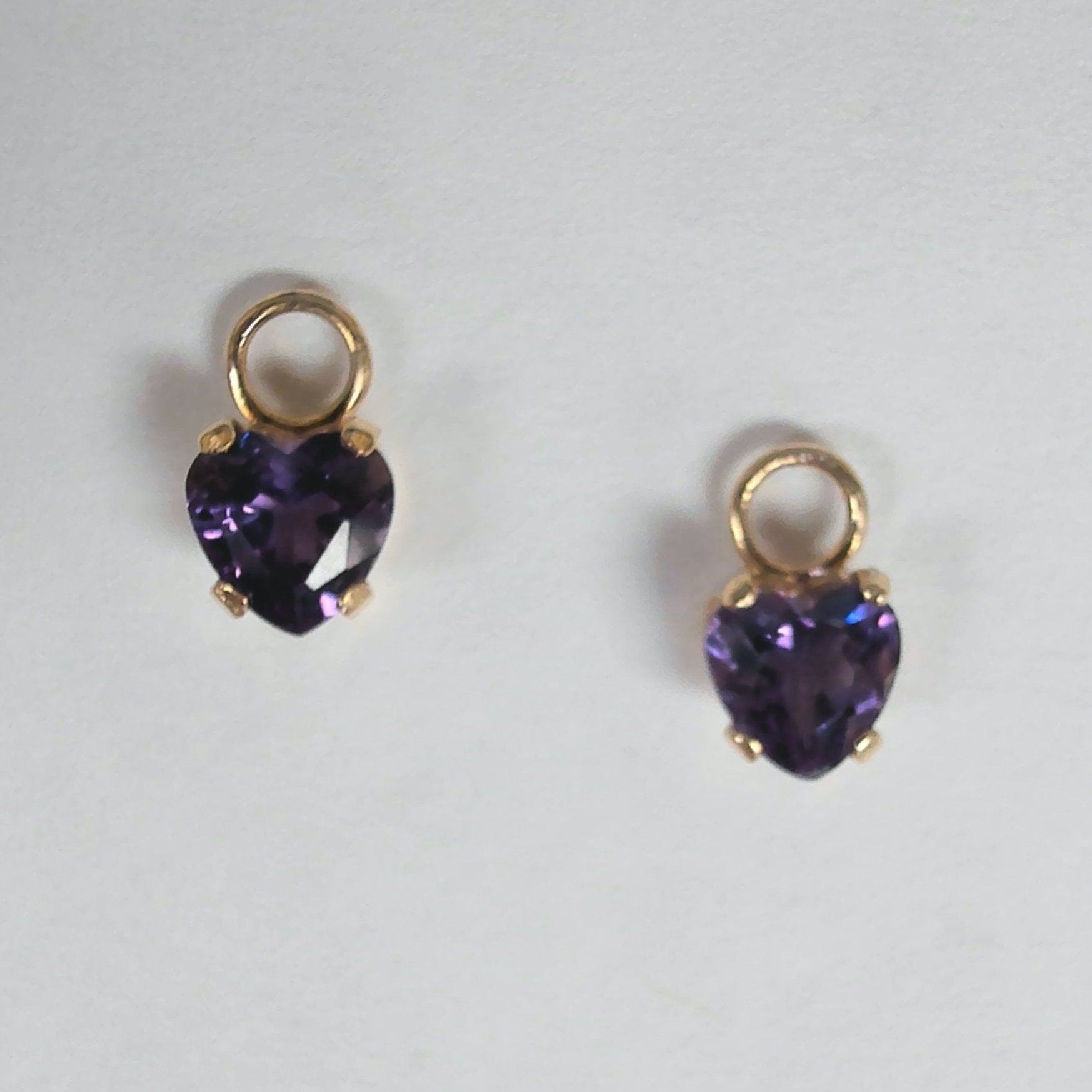 14k Heart-Shaped Amethyst Hoop Enhancer