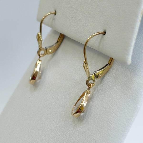 14K Cubic Zirconia Lever-Back Earrings