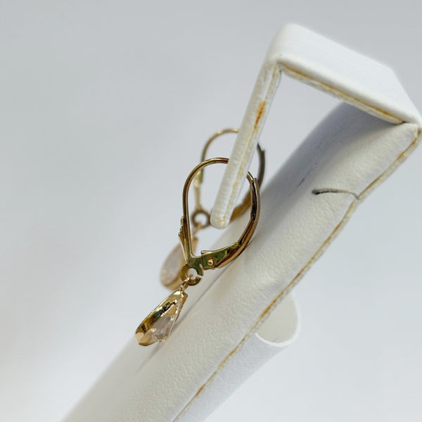 14K Cubic Zirconia Lever-Back Earrings
