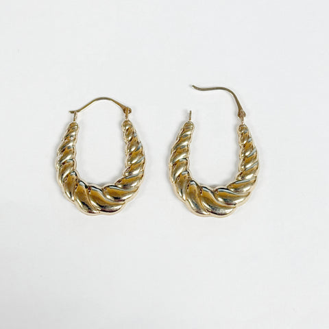 14k Shrimp Hoop Earrings