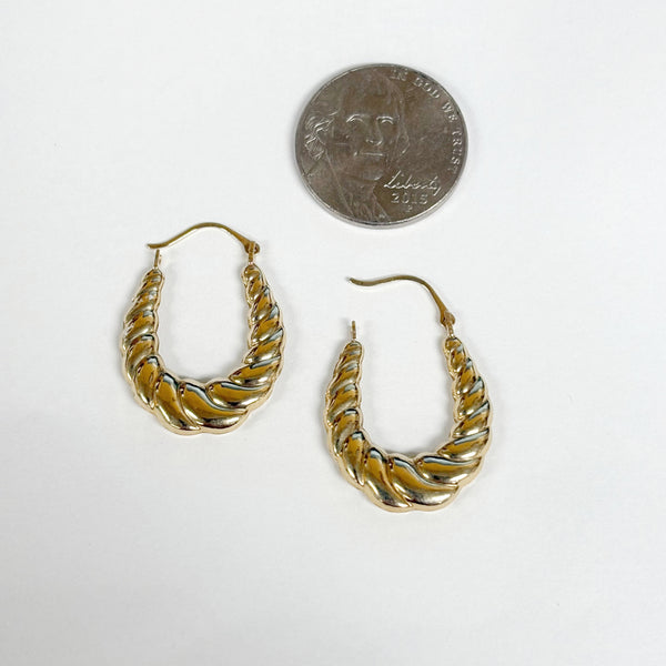 14k Shrimp Hoop Earrings