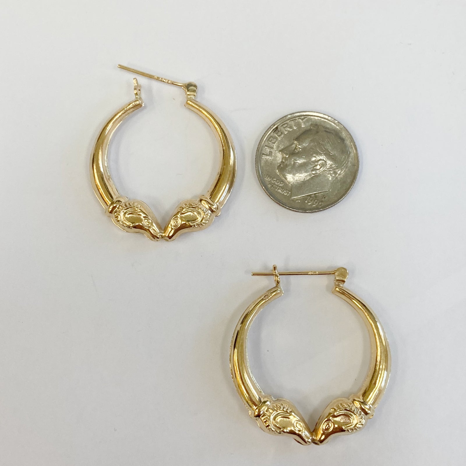 14k Ram Hoop Earrings Welch Company Jewelers