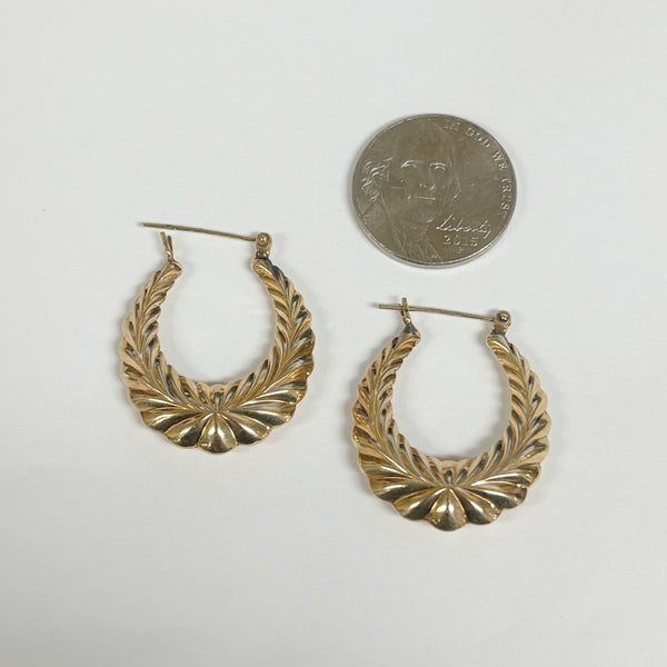 14k Diamond-Cut Hoop Earrings