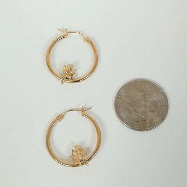14K Cupid Hoops