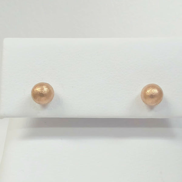 14K Satin Bead Post Earrings