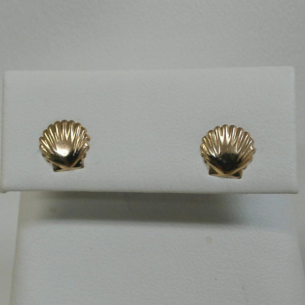 14K Seashell Post Earrings