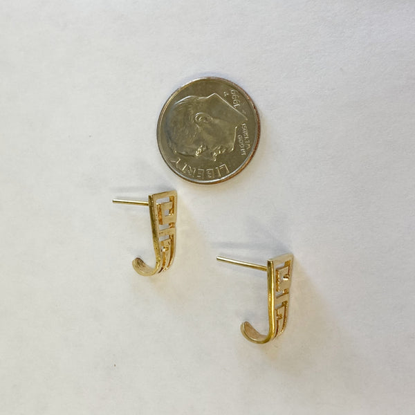 14k Greek Key Post Earrings