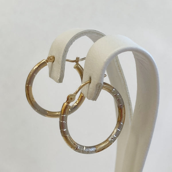 14k Two-Tone Hoop Earrings