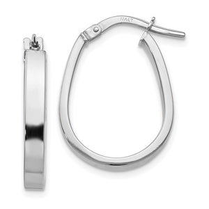 10KWG Polished U-Shape Hoop Earrings