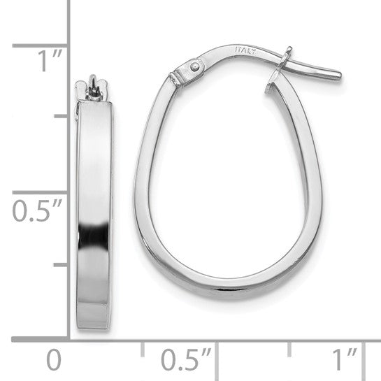 10KWG Polished U-Shape Hoop Earrings