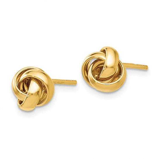 10KYG Love Knot Polished Post Earrings